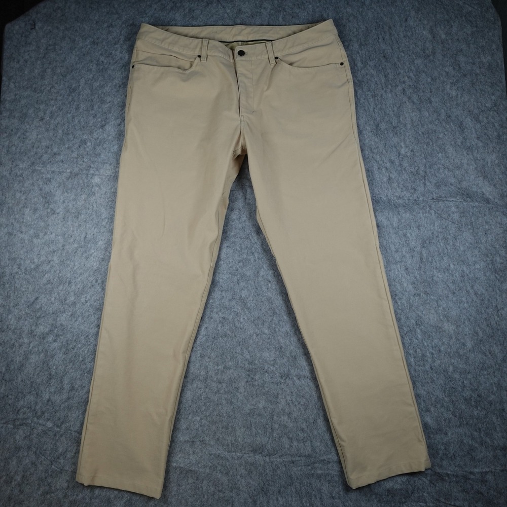 Lululemon‎ Pant Mens 38x32 Tan ABC Classic Utilitech Chino Golf Work Khakis